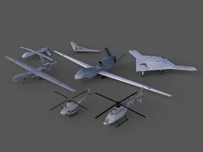 7 UAVs 3D model