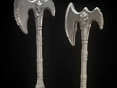 battel axe Low-poly 3D model