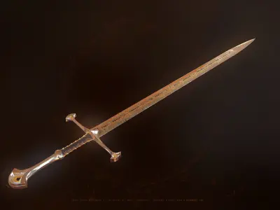 The Lord of the Rings - Anduril sword of King Elessar Free 3D model