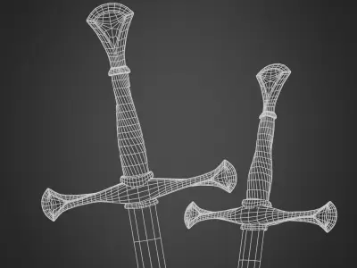 Medieval Long Sword Low-poly 3D model buy
