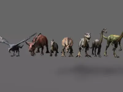 Dinosaurs Pack 2 Low-poly 3D model