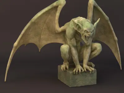 Stone Gargoyle Statue 3D model