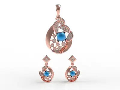 Diamond Pendant Set 46 3D print model