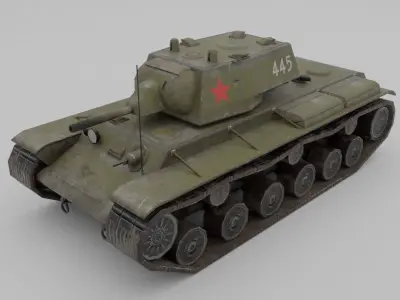 KV-1 L11 Heavy Tank Low-poly 3D model