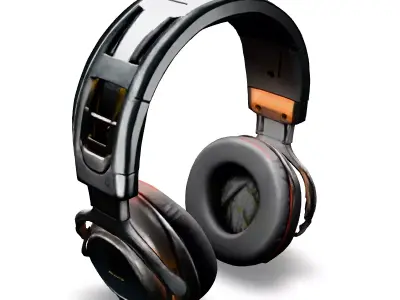 Futuristic Gaming Headphones 3D Model Low-poly 3D model