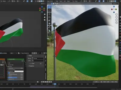 Animated Palestine Flags 3D model
