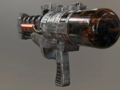 Sci-fi Gun Low-poly 3D model 24