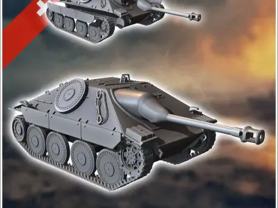 G-13 Swiss tank destroyer based on the Jagdpanzer 38t Hetzer 3D print model