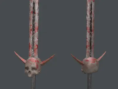 Low Poly Skeleton Sword - FOR FREE  Free low-poly 3D model