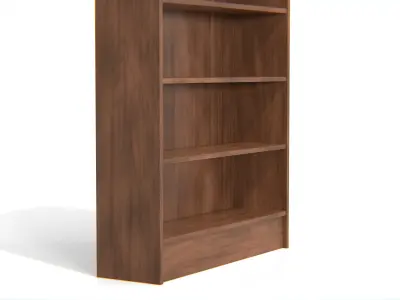 Simple Wooden Bookshelf Low-poly 3D model