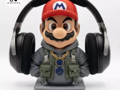 Mario Headset Holder STL   Multi Part Resin 3D print model