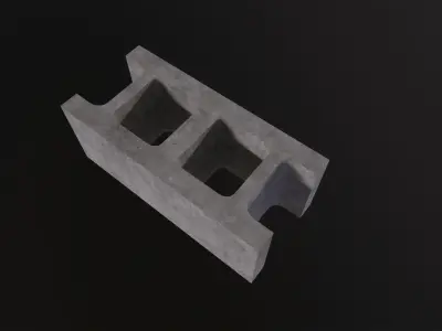 Cinder Blocks 3D Model Low-poly 3D model