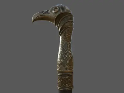  Assassins Creed Cane Sword Low-poly 3D model