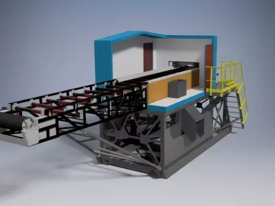 Mobile ore sorting plant 3D model
