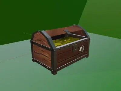 Treasure Chest Low-poly 3D model 12