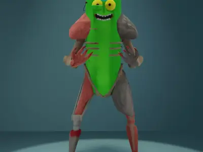 Cucumber rick Low-poly 3D model