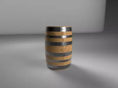 15 Gallon Oak Barrel - Game-Ready Asset Low-poly 3D model