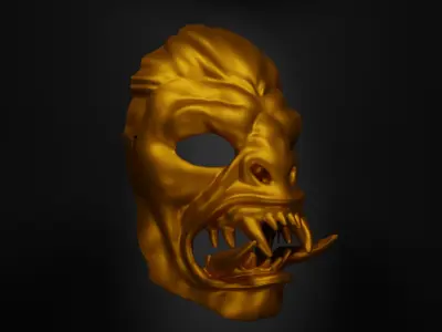 Orc Face Helmet Troll Face Mask - Warrior Orc Mask Part  3D print model