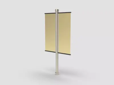 Style advertisement close to a urban street in city 3D model 4
