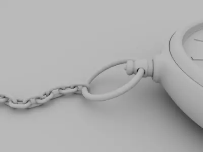 high poly pocket watch 3D model