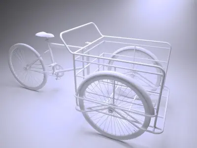 treecicle bicycle with basket Low-poly 3D model