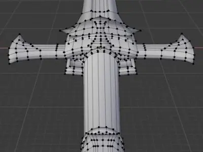 Cross Sword Low-poly and High-poly 3D Model Low-poly 3D model