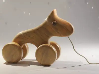Wooden Toy Horse Free 3D model