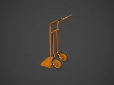 Orange Sack Truck Low-poly 3D model