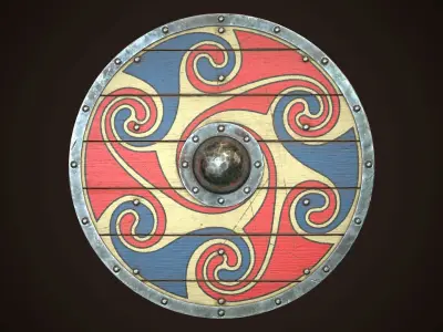Viking Shield 07 Low-poly 3D model