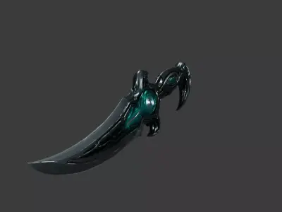 Alien Tech Curved Sci-Fi Dagger 3D model
