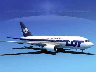Boeing 767-100 Polish LOT 3D model