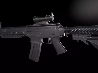 SG553 Rifle Low-poly 3D model