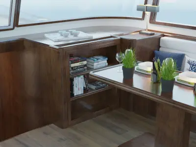 Boat 3d Model L1 Salon and Wheelhouse Design  3D model