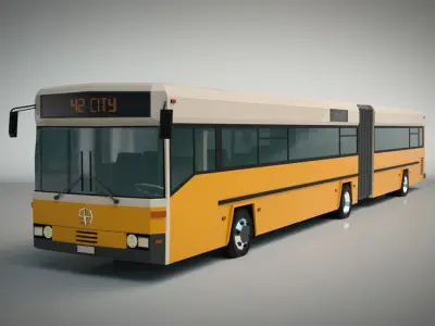 Low Poly City Bus 02 Low-poly 3D model