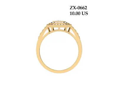 Emerald Art Deco Ring 3D print model 32