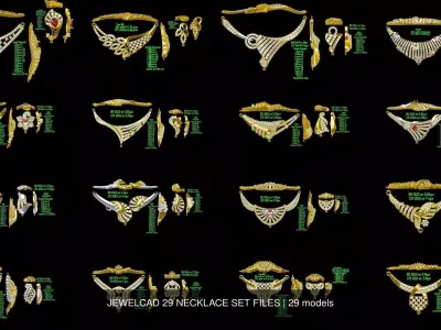 JEWELCAD 58 NECKLACE SET FILES 3D Model Pack