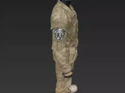 Military Combat Uniform - Tactical BDU with Field-Ready Details 3D model