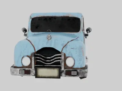 Old Abandoned Rusty Truck Low-poly 3D model