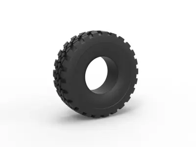 Military truck tire 11 Scale 1 to 25 3D print model