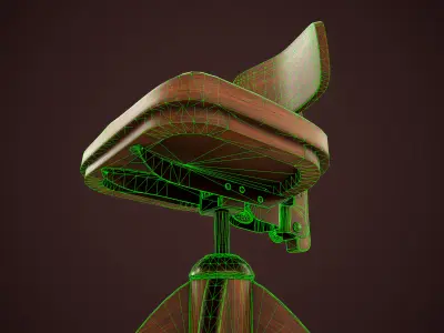 Vintage Clerk Chair Low-poly 3D model