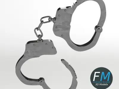Openable handcuffs 3D model