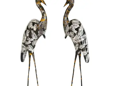 Deco Figurine Heron Black 3D model
