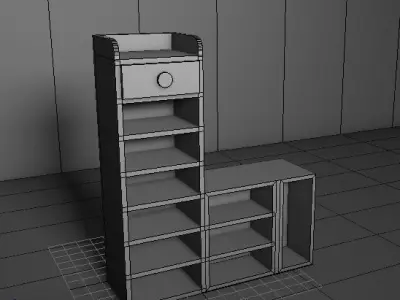 cupboard furniture Low-poly 3D model