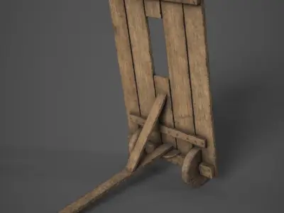 Medieval Mantlet Low-poly 3D model