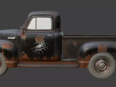 Vintage Rusty Pickup Truck 3D Model 3D model 24