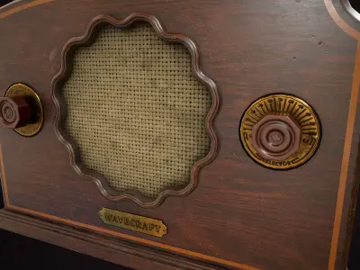Vintage tabletop radio Low-poly 3D model