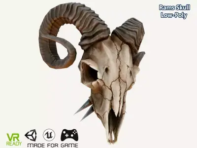 Low-Poly Rams Skull Low-poly 3D model