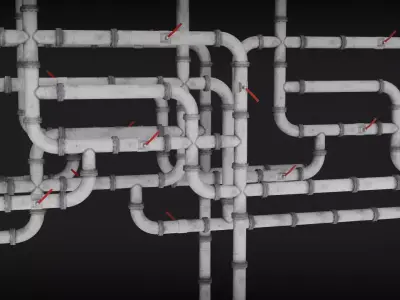 Pipes handle Low-poly 3D model