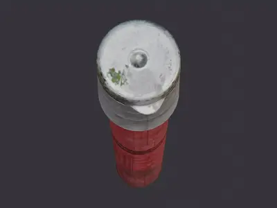 Flare Stick Signal Device Red Body White Cap Low-poly 3D model