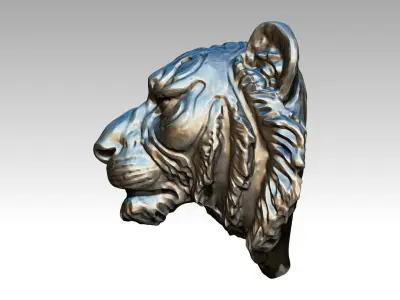 High detailed Tiger head  3D print model